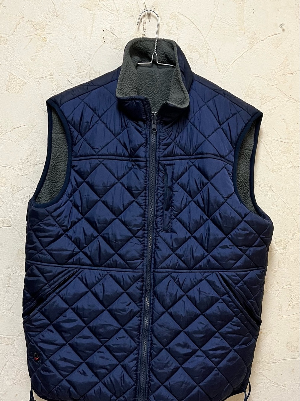 Southern Proper Mens Sz M  All Prep Blue Reversible Quilted Fleece Full Zip Vest